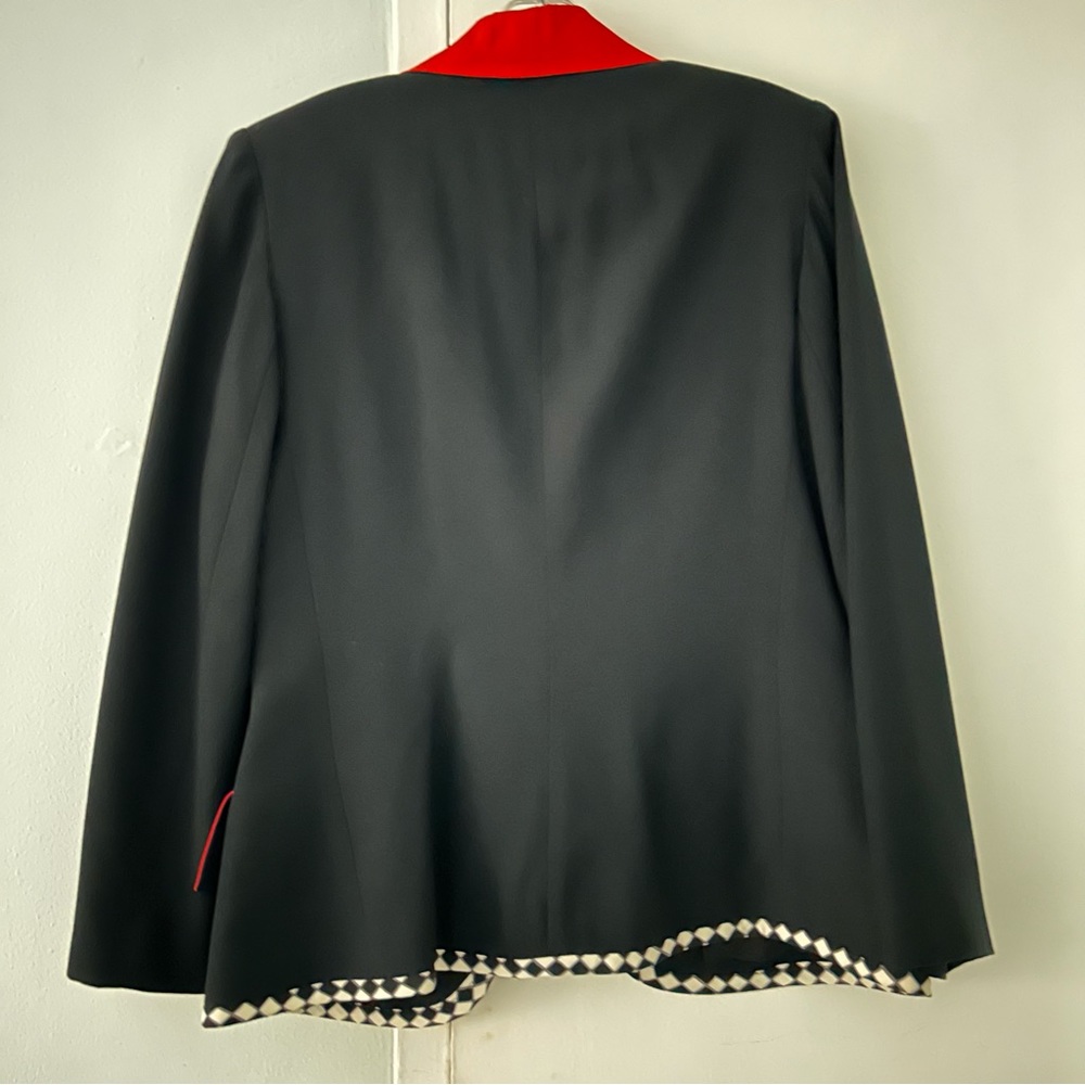 CAPRICCIO Red Black Vintage Blazer sz8 - Picture 7 of 8